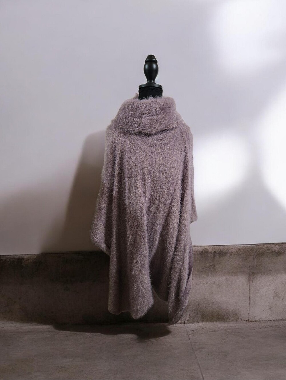Cozy Fuzzy Dusty Rose Poncho O/S EUC!